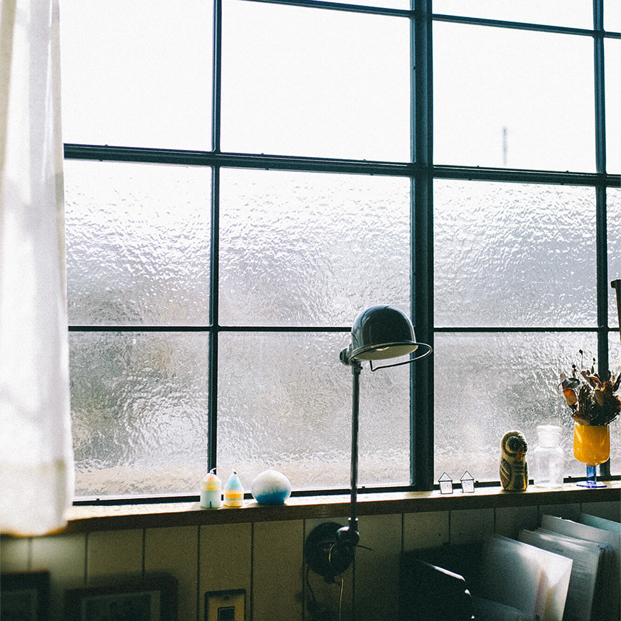 すりガラスからの光が心地よい